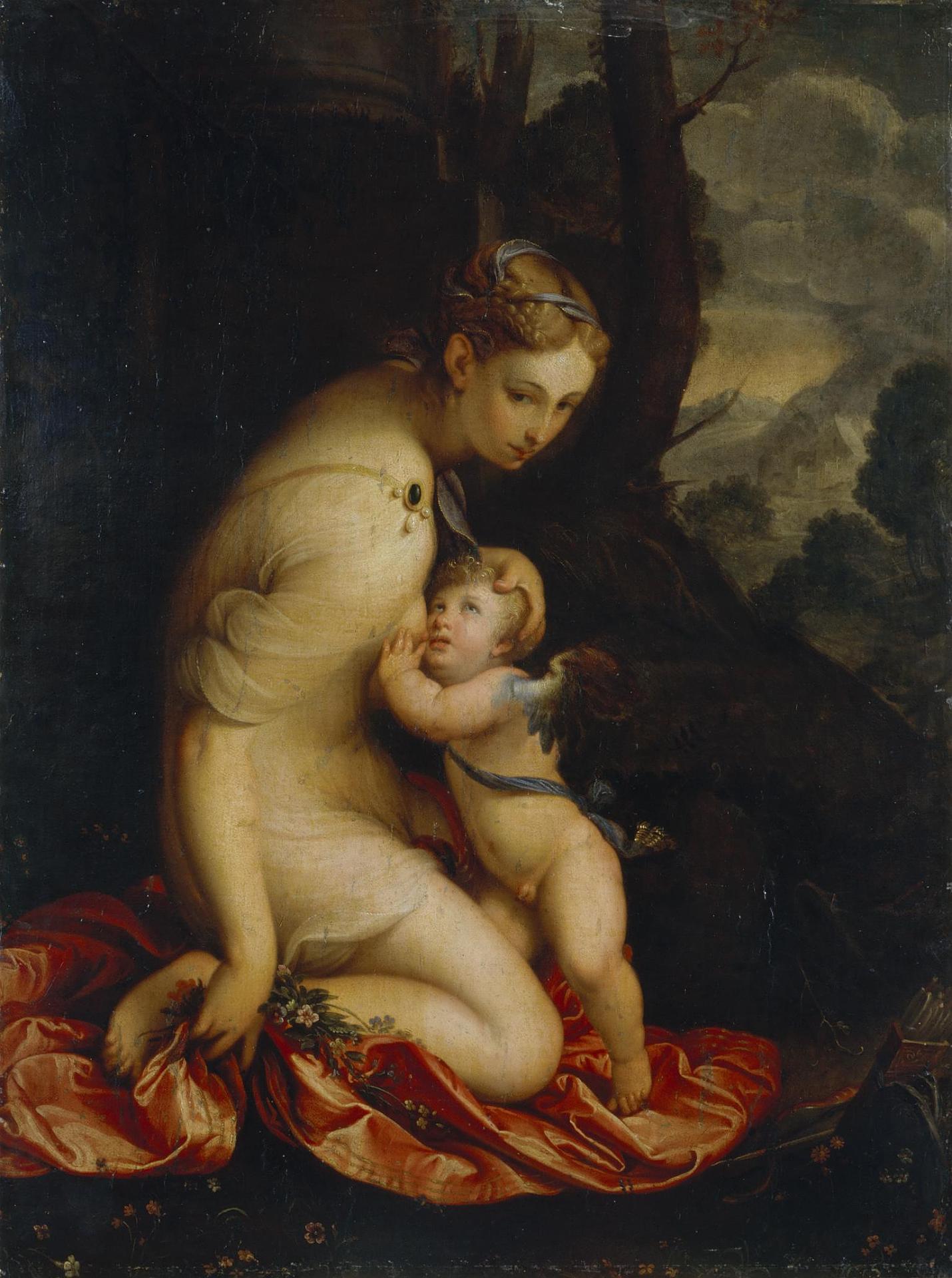 Venus suckles Cupid